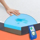 MKS 2-in-1 Gel Topper – Gelschaum Topper 200x200cm mit H3 & H4, 5-Schichten-Komfort, Druckentlastung & Mesh-Seiten – Wende-Matratzentopper für Seiten-, Rücken- & Bauchschläfer