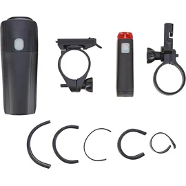 Prophete Fahrrad LED Batterieleuchten-Set Scheinwerfer 40 Lux Rücklicht