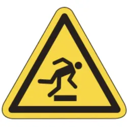 Warnschild als Symbol Warnung vor Stolpergefahr nach ISO 7010