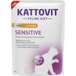 KATTOVIT Sensitive Nassfutter Katze Paté Huhn 10x85 g