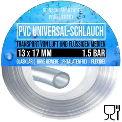 13 x 17 mm PVC Luft Filter Wasser Universal Labor Aquarium Terrarium Schlauch kl...