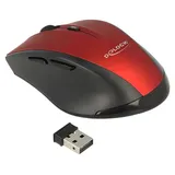 DeLock Wireless Ergonomische Optische Maus schwarz/rot (12493)