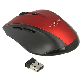 DeLock Wireless Ergonomische Optische Maus schwarz/rot (12493)