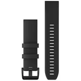 (22 mm, Silikon Rostfreier Stahl), Uhrenarmband, Schwarz