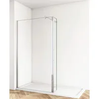 Acezanble 70x200cm Duschwand Duschabtrennung Duschtrennwand 8mm Nano Glas mit 40cm Beweglichem Panel