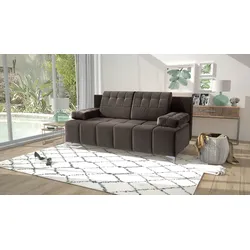 3-Sitzer EXXPO - SOFA FASHION "Schlafsofa mit Bettfunktion, Bettkasten, mit Federkernpolsterung", braun, B:202cm H:86cm T:103cm, Sofas, bequem, mit hochwertigem Funktionsbeschlag für mehr Komfort
