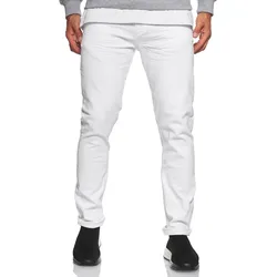 Straight-Jeans RUSTY NEAL "MELVIN", Herren, Gr. 31, Länge 32, weiß, 98% Baumwolle, 2% Elasthan, unifarben, casual, Jeans, im klassischen 5-Pocket-Stil