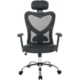 SalesFever Drehstuhl mit Schmetterlingsmechanismus schwarz