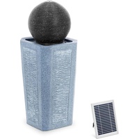 Hillvert Solar Gartenbrunnen - Kugel auf Säule - LED-Beleuchtung