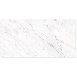 DeLife Esstisch Edge 200x100cm Keramik Laminam®Statuarietto Weiß Kreuzgestell Rechteck Edelstahl,