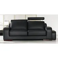 Xlmoebel 2-Sitzer Einzelsofa mit Fußhocker - Bequemsofa Fernsehsofa Relaxsofa TV-Sofa, Hergestellt in Europa schwarz