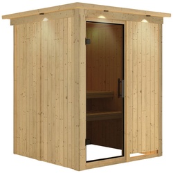 KARIBU Sauna »Tallinn«, für 3 Personen, ohne Ofen - beige