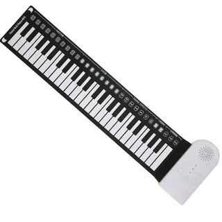 49 Tasten Elektrische Klaviertastatur, Tragbares Klappklavier, Elektrische Tastatur USB Wiederaufladbar, Geschenke für Kinder Erwachsene