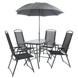 VCM Gartenmöbel-Set 5-tlg. Grau