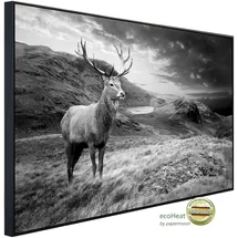 Papermoon Infrarotheizung Hirsch Schwarz & Weiß, sehr angenehme Strahlungswärme bunt