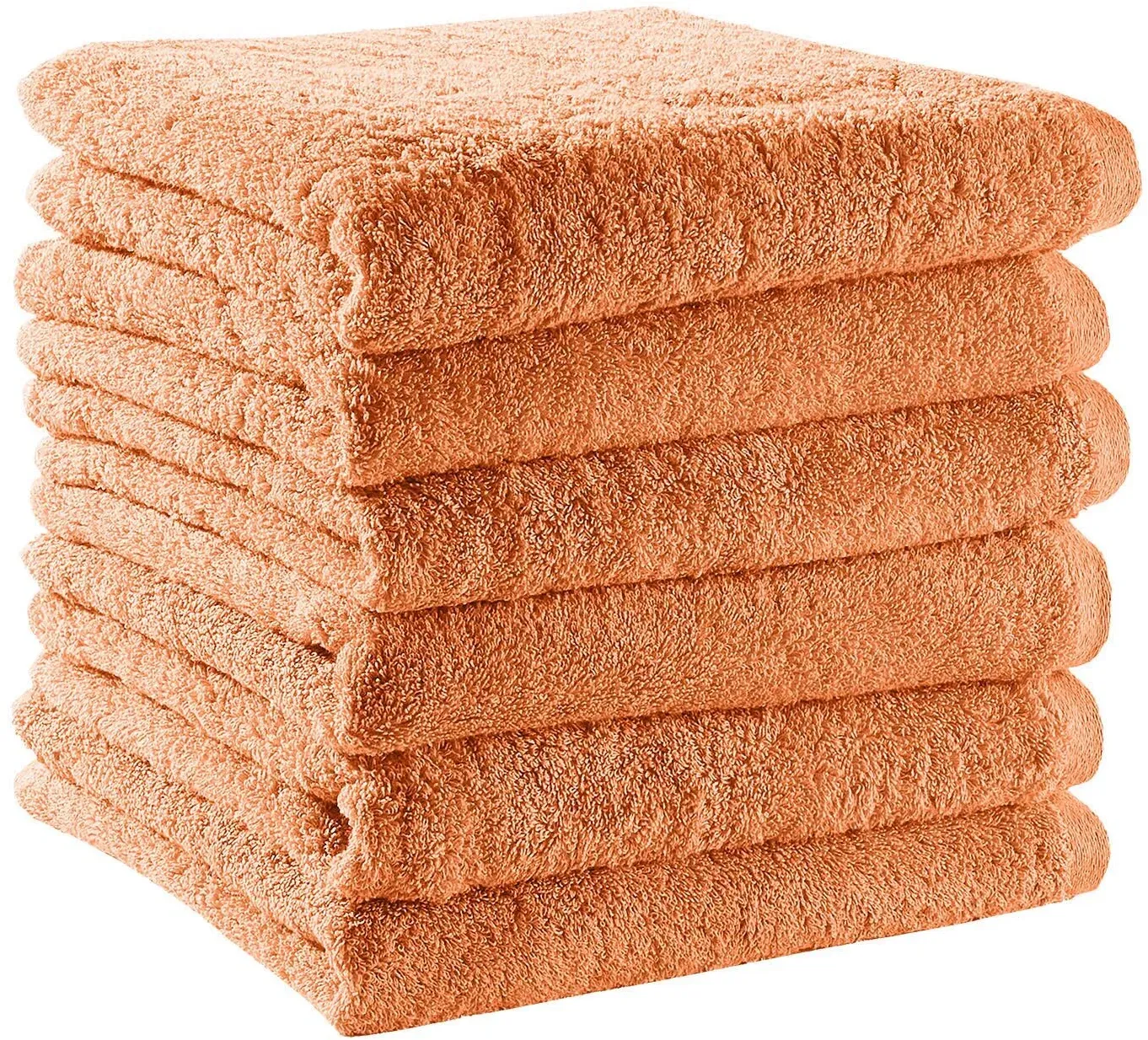 BettwarenShop Handtuch Serie Premium Handtuch 6er Pack 50x100 cm | pfirsich - orange
