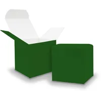 itenga 50x GeschenkSchachtel aus Karton zum Befüllen (Adventskalender Gastgeschenk, Hochzeit Taufe Geburt) (Würfel 5x5cm, dunkelgrün)