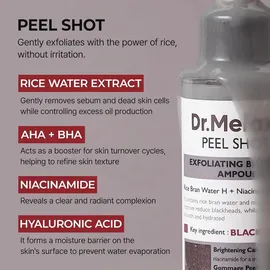 dr.melaxin Peel Shot Exfoliating Black Rice Ampoule 80 ml