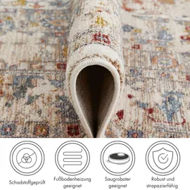 LUXOR LIVING Maschinenwebteppich TAROC, blau - Creme - 60 x 110 cm - mit Orientmuster