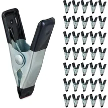 Relaxdays Klemmen im 36er Set, Leimzwingen zum Basteln, Modellbau, Metall, Spannweite 20 mm, Klemmzwingen klein, schwarz