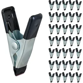 Relaxdays Klemmen im 36er Set, Leimzwingen zum Basteln, Modellbau, Metall, Spannweite 20 mm, Klemmzwingen klein, schwarz