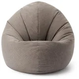 Lumaland Interior Line Sitzsack 120 x 80 x 75 cm 2 in 1 Indoor Sitzsack mit 300l Füllung Leinenoptik Hellgrau