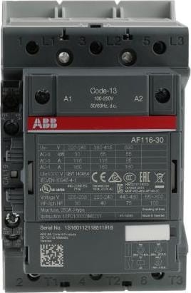 ABB, Verteilerschranktechnik, 3 Pole 116A 250V 50/60HZ-DC Contactor