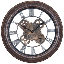 Levandeo® Wanduhr (Wanduhr 30x30cm Zahnrad Schwarz Kupfer Shabby Chic Vintage Uhr Deko)