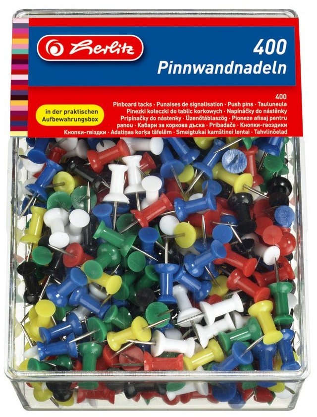 Preisvergleich Produktbild Herlitz Pinnwand 400 Herlitz Pinnwandnadeln / bunt