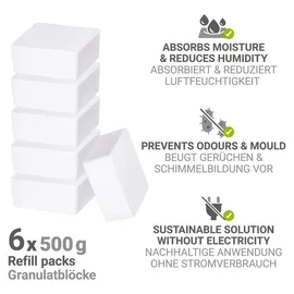 Wenko Raumentfeuchter Mod. Cube Nachfüller 500 g, 6er - Weiß