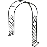 Schwer Rosenbogen Verzinkt Gartenbogen, Rosenbogen Aus Metall Stabil Für Kletterpflanzen Freistehend, Gartenbogen Gartenlaube, Rosengestell Torbogen (Schwarz, W200 X H230cm)