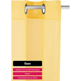 OTTO home Gardine OTTO HOME "XANA" Gr. 1, gelb, B:145cm H:145cm, Voile, Polyester, Gardinen, Gardine, Bestseller, einfarbig, 1 bzw. 2er Set, pflegeleicht, Bestseller
