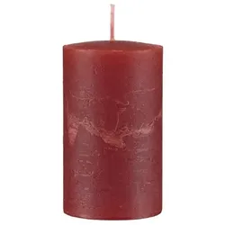 Kopschitz Kerzen Kopschitz durchgefärbte Rustica Kerze, Stumpenkerzen Weihnachtsrot, 15 x 7 cm, 1 Stück, rußarm, tropffrei