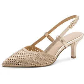 Marco Tozzi Damen Pumps weiches Feel Me Fußbett weiches Innenfutter Modisch, metallic (Gold), 40 EU