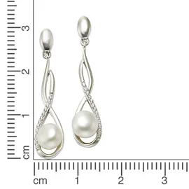 ZEEme Ohrhänger Zeeme Weiß 925 Silber 7mm