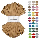 Sznurkomania, Geflochtene Baumwollkordel 5mm 100m, 46 Farben, Häkelkordel, Makramee Kordel, Makramee Garn, Premium Garn, Makramee Seil, (Cappuccino)