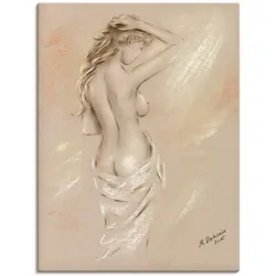 Wandbild ARTLAND "Reizvolle Rundungen - weiblicher Akt", orange (farbe bild(er): orange), B:30cm H:40cm, Canvas, Leinwand, Bilder, als Leinwandbild, Poster, Wandaufkleber in verschied. Größen