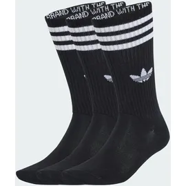 adidas 3-Streifen High Crew Socken 3 Paar Schwarz 37-39