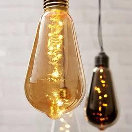 StarTrading LED Hängeleuchte Glow Glas Kunststoff H: 13cm D: 6cm Batteriebetrieb transparent