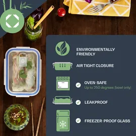 Klarstein Rechteckige Glasbox 1040 ml 4 St.