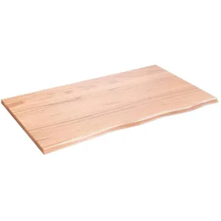 vidaXL Waschtischplatte Hellbraun 100x60x2 cm Massivholz Behandelt