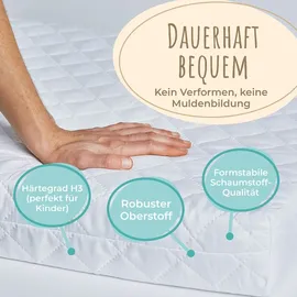Kids Collective Matratze waschbarer Bezug Kinder 10 cm hoch, eco5 Wendematratze Kinder Kindermatratze 120x200 cm Kinderbett Bodenbett - Weiß