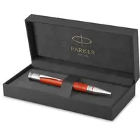Parker Kugelschreiber DUOFOLD Class BigRed Vintage, rot/silber, Edelharz, Schreibfarbe schwarz