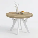 dekori.interiors Pero Ø 90 / 140 cm Eiche Sonoma/Weiß