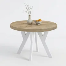 dekori.interiors Pero Ø 90 / 140 cm Eiche Sonoma/Weiß