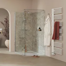 Schöner Wohnen Gretia Walk-In-Dusche 100 x 200 cm silber/ESG Klar