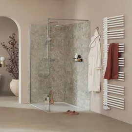Schöner Wohnen Gretia Walk-In-Dusche 100 x 200 cm silber/ESG Klar