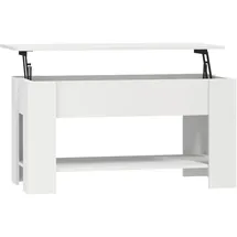 furnicato Couchtisch Höhenverstellbar Weiß Holzwerkstoff 101 x 49 x 52 cm