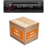 JUST SOUND best choice for caraudio Autoradio Einbaupaket mit Kenwood KDC-BT460U passend für Fiat Punto Typ 188 | Bluetooth Telefonieren Audiostreaming