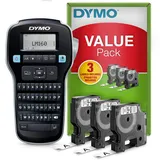 DYMO LabelManager 160 Grundset mit Beschriftungsgerät | Tragbarer Drucker mit 3 Rollen Etikettenband D1 | AZERTY-Tastatur | Ideal für Büro oder Zuhause